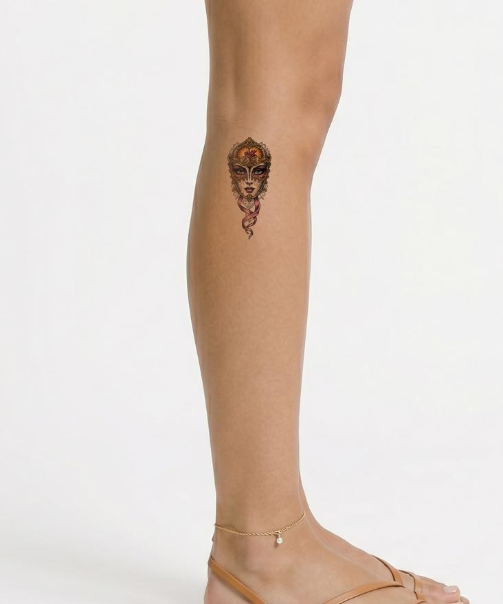 Steampunk Masquerade Face Tattoo Design