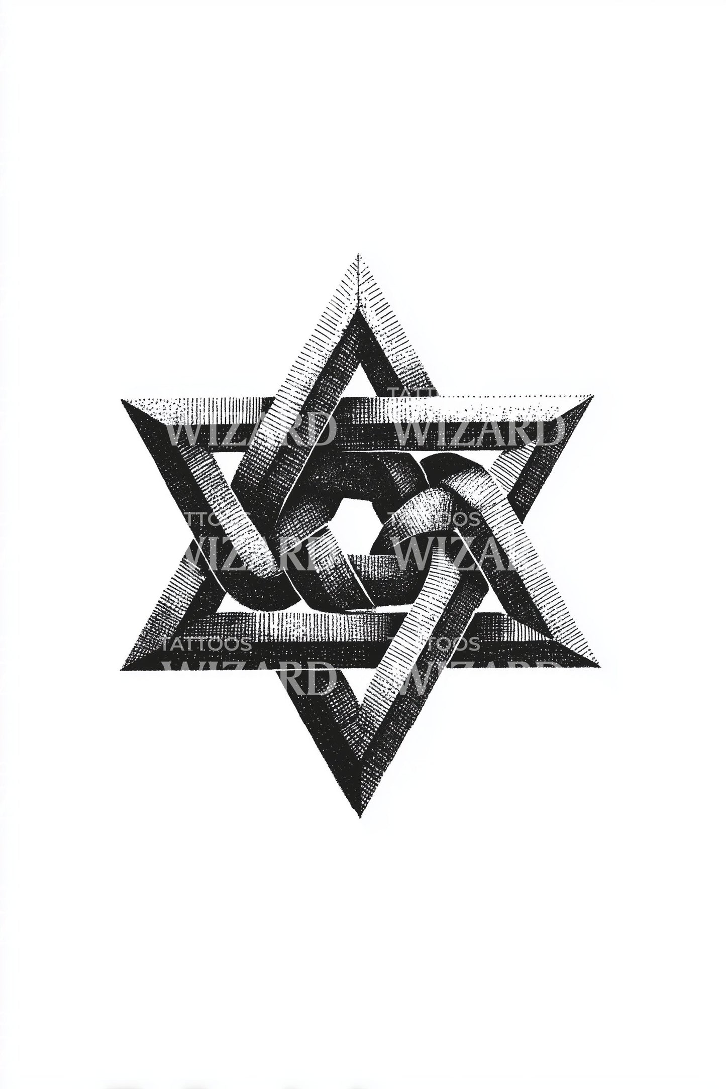 Steel Star of David Tattoo Design