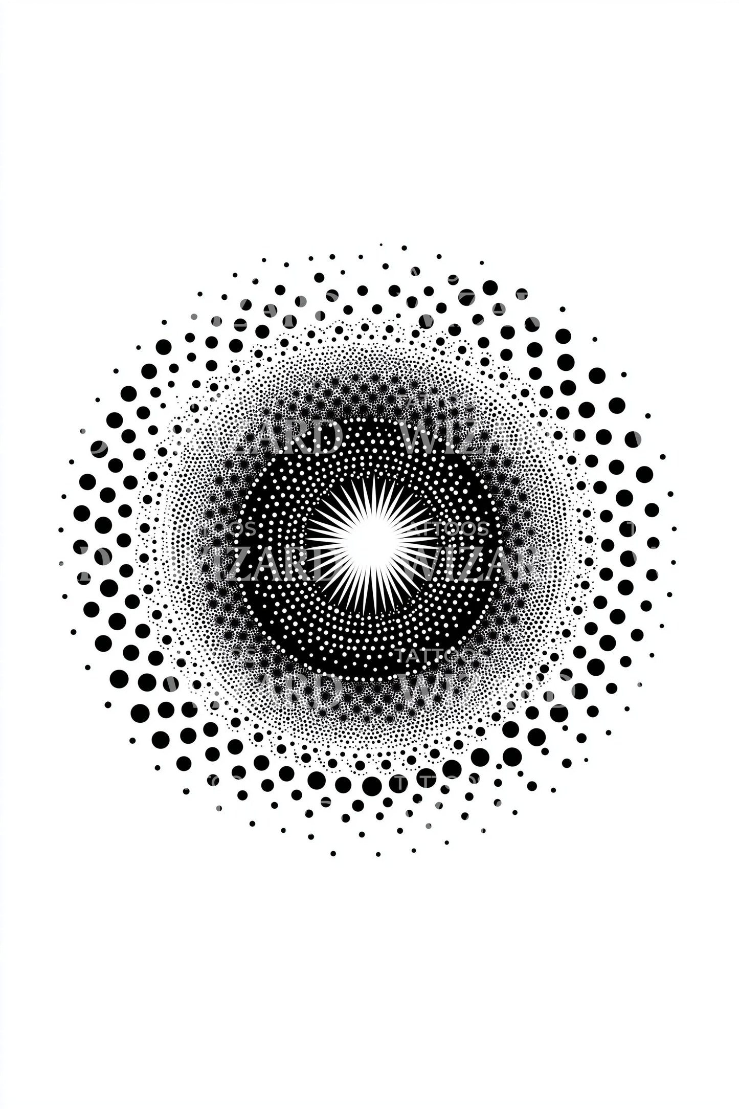 Stellar Burst Mandala Tatoeage Ontwerp