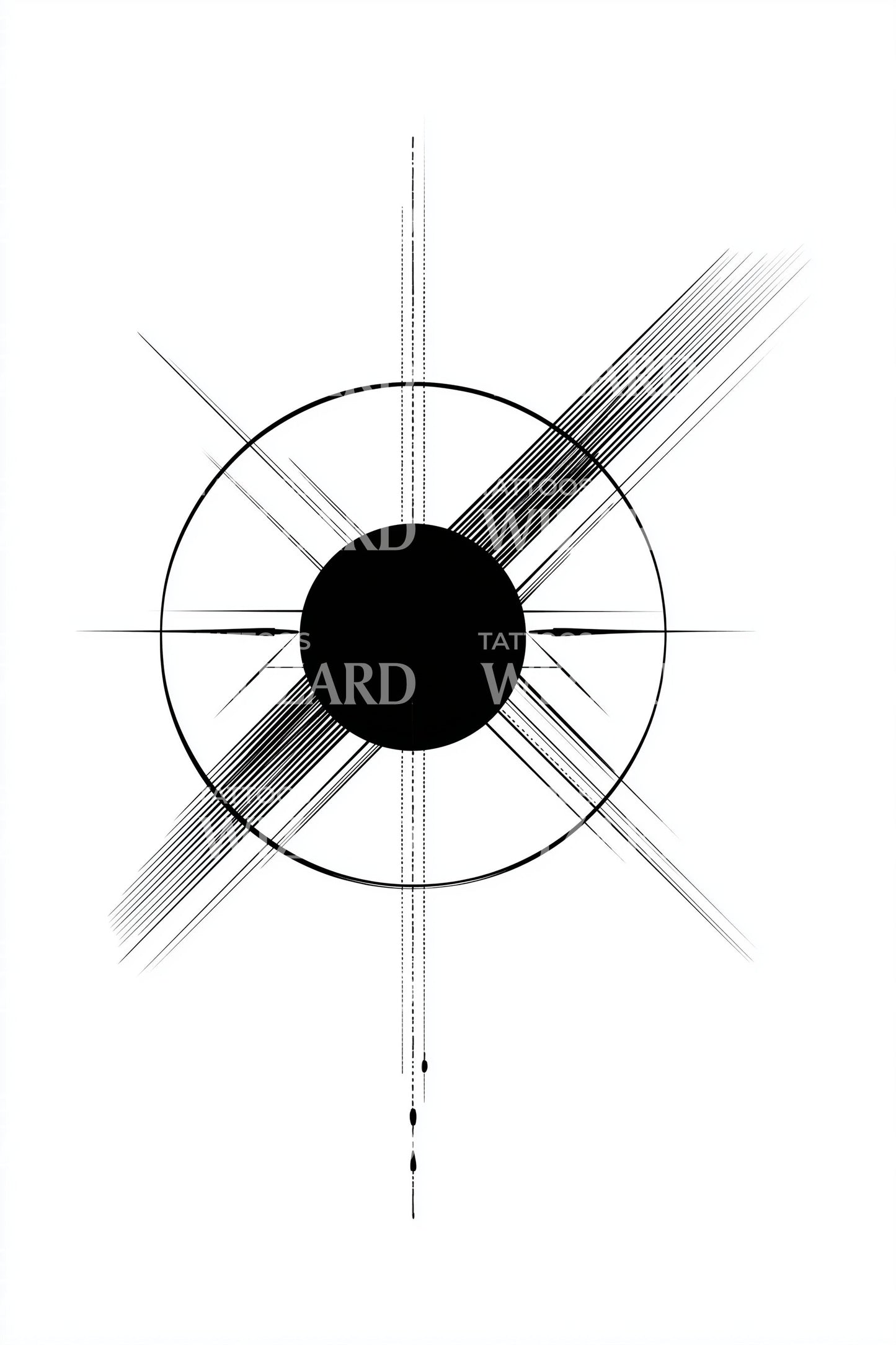 Stellar kompass sfär tatuering design