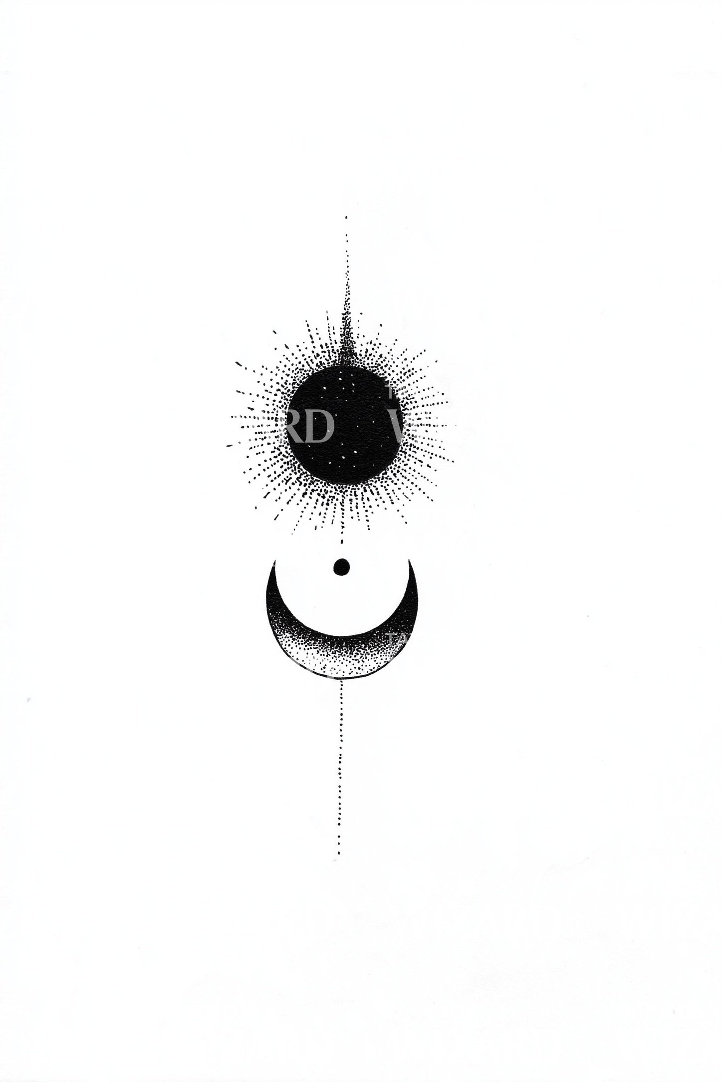 Sun Moon Minimal Tattoo Design