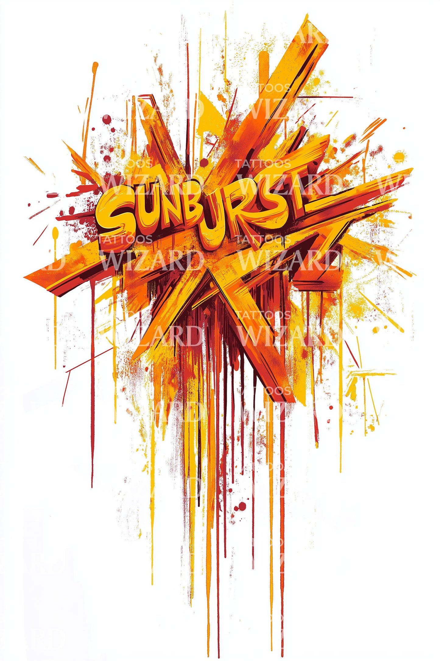 Návrh tetování Sunburst Graffiti Splash