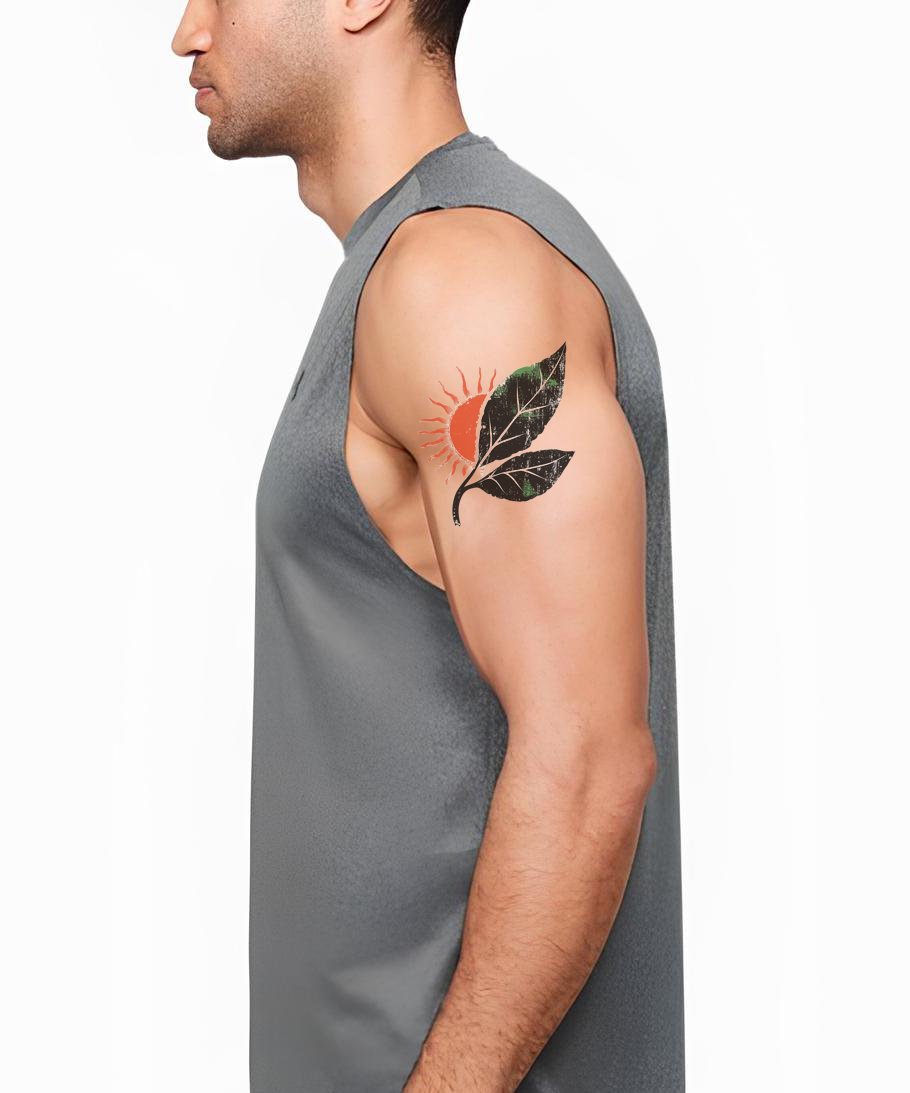 Bangladesh Sunrise Leaf Tattoo Design