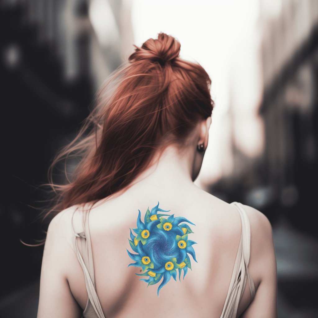 Himmelsk Spiral Sol Tatoveringsdesign