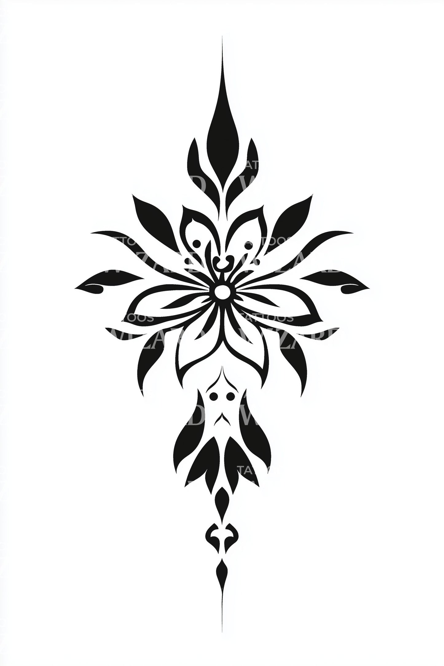漩涡莲花长矛纹身插图