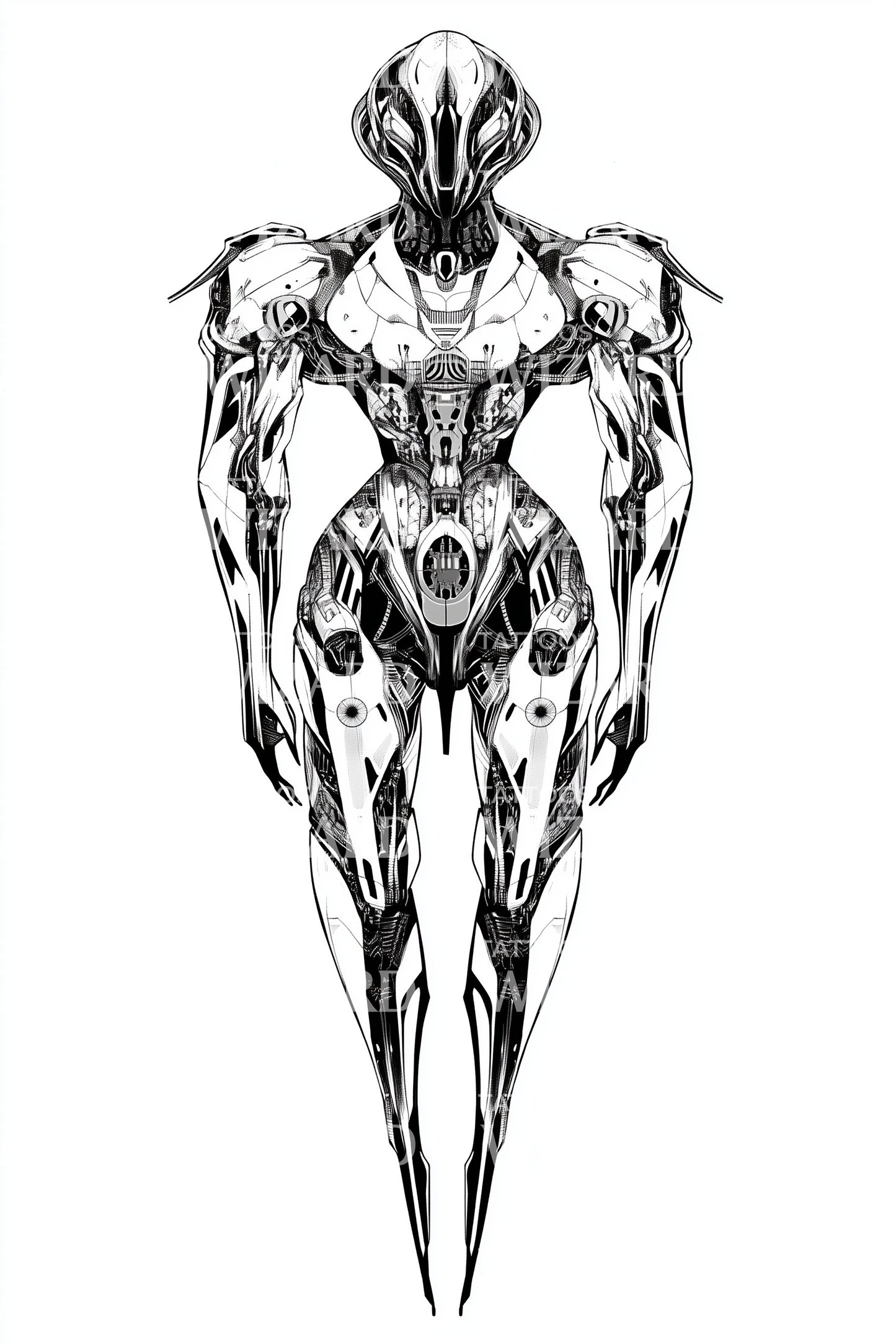 Symetrický mechanický totem tetovací nápad