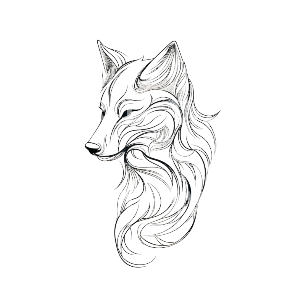 Sketch Fox Tattoo Design
