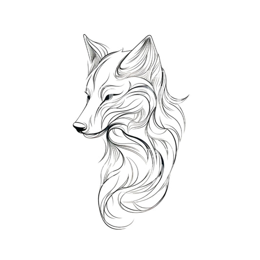 Sketch Fox Tattoo Design