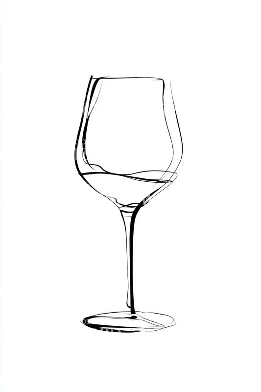 Tall Wine Glass Minimal Line Tattoo Design