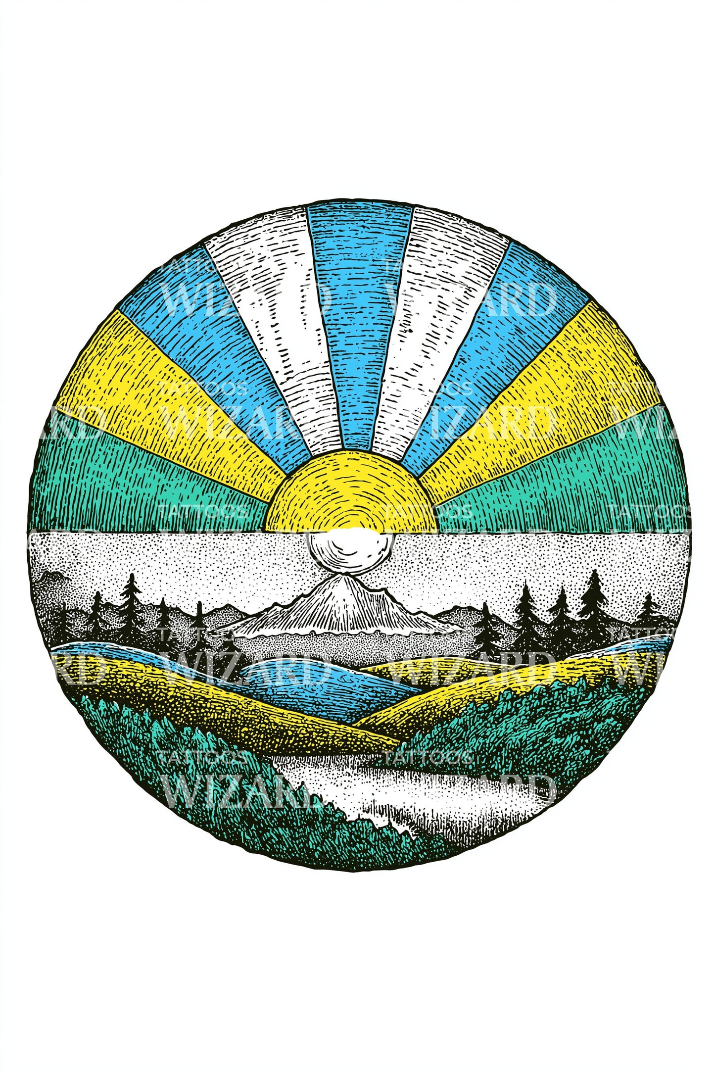 Tanzania Sunrise Valley Tattoo Design