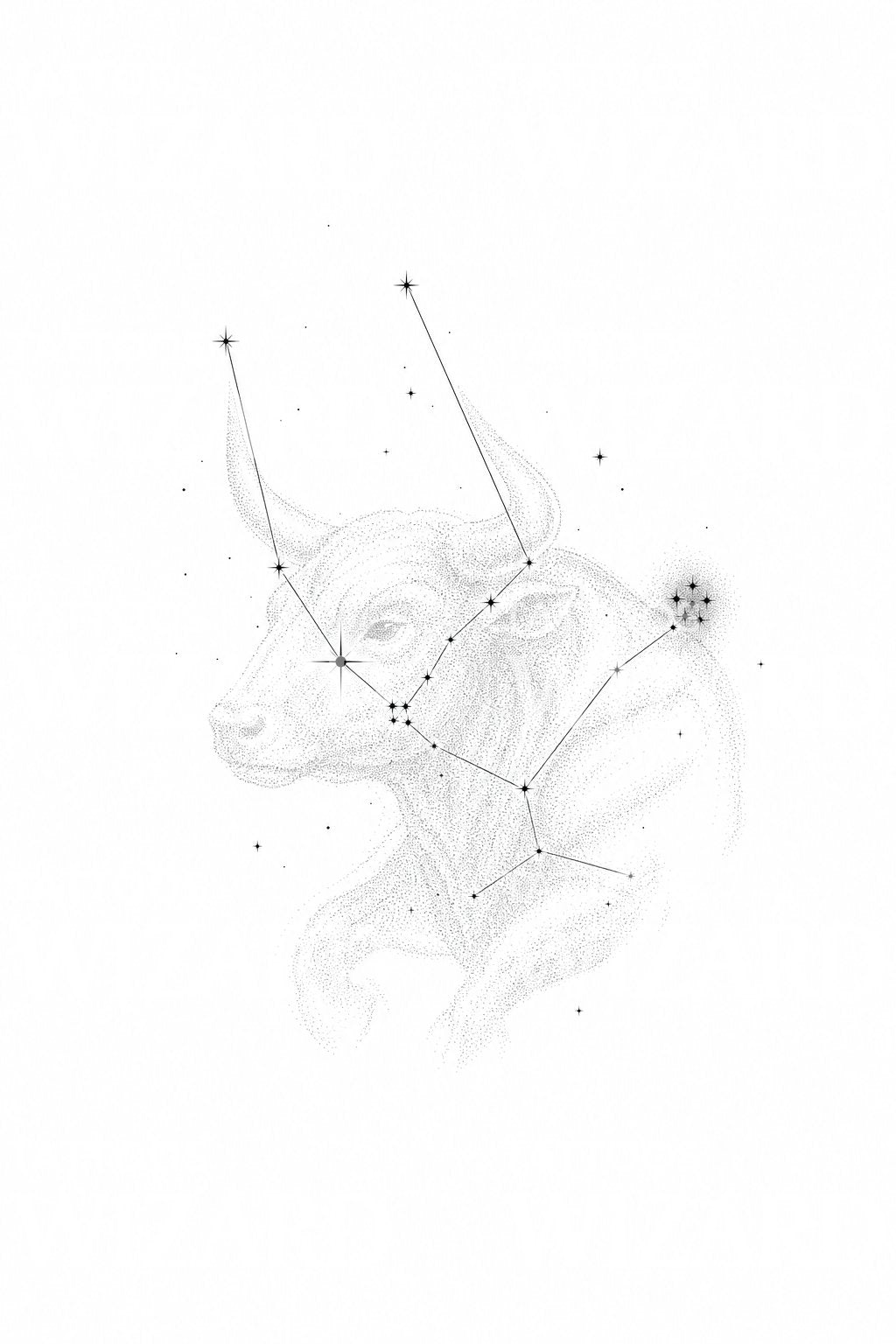 牡牛座の牡牛ドットワークタトゥー – Tattoos Wizard Designs