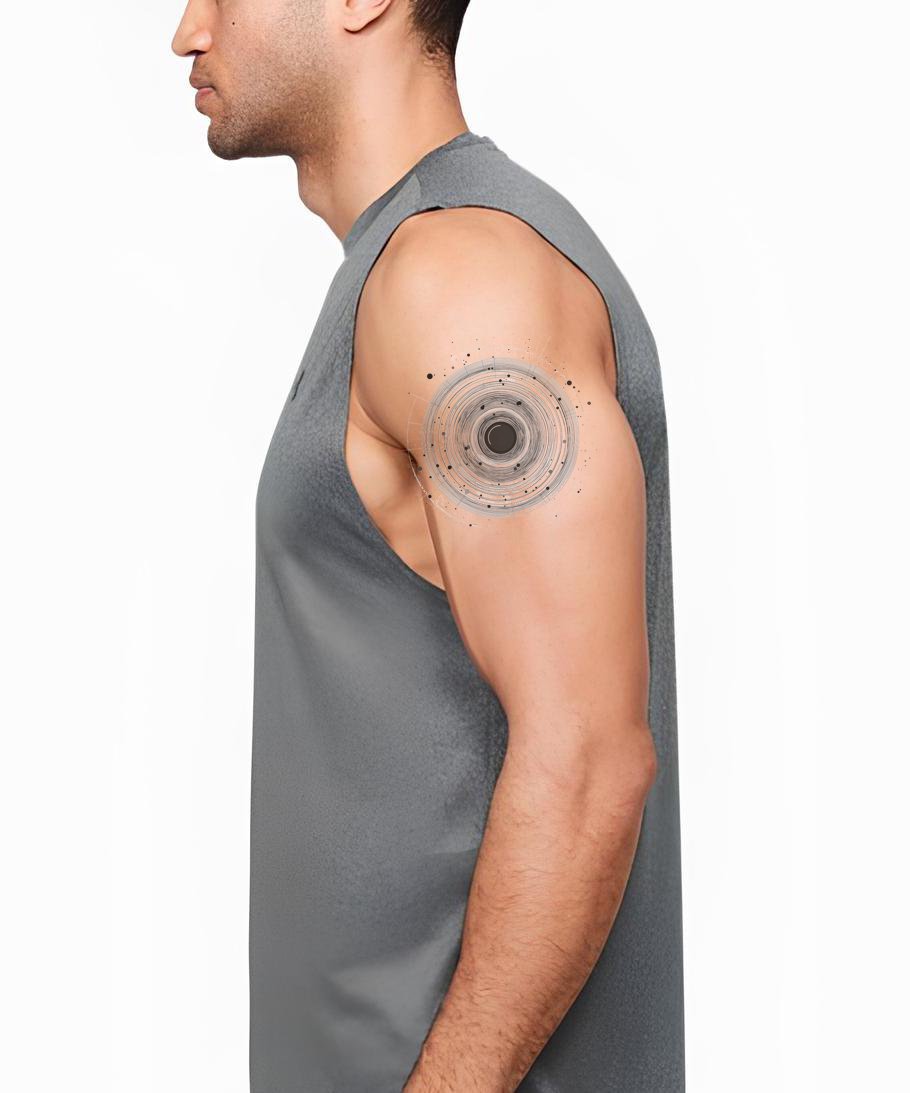 Futuristic Tech Ring Tattoo Illustration