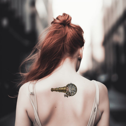 Steampunk Telescope Portal Tattoo Design