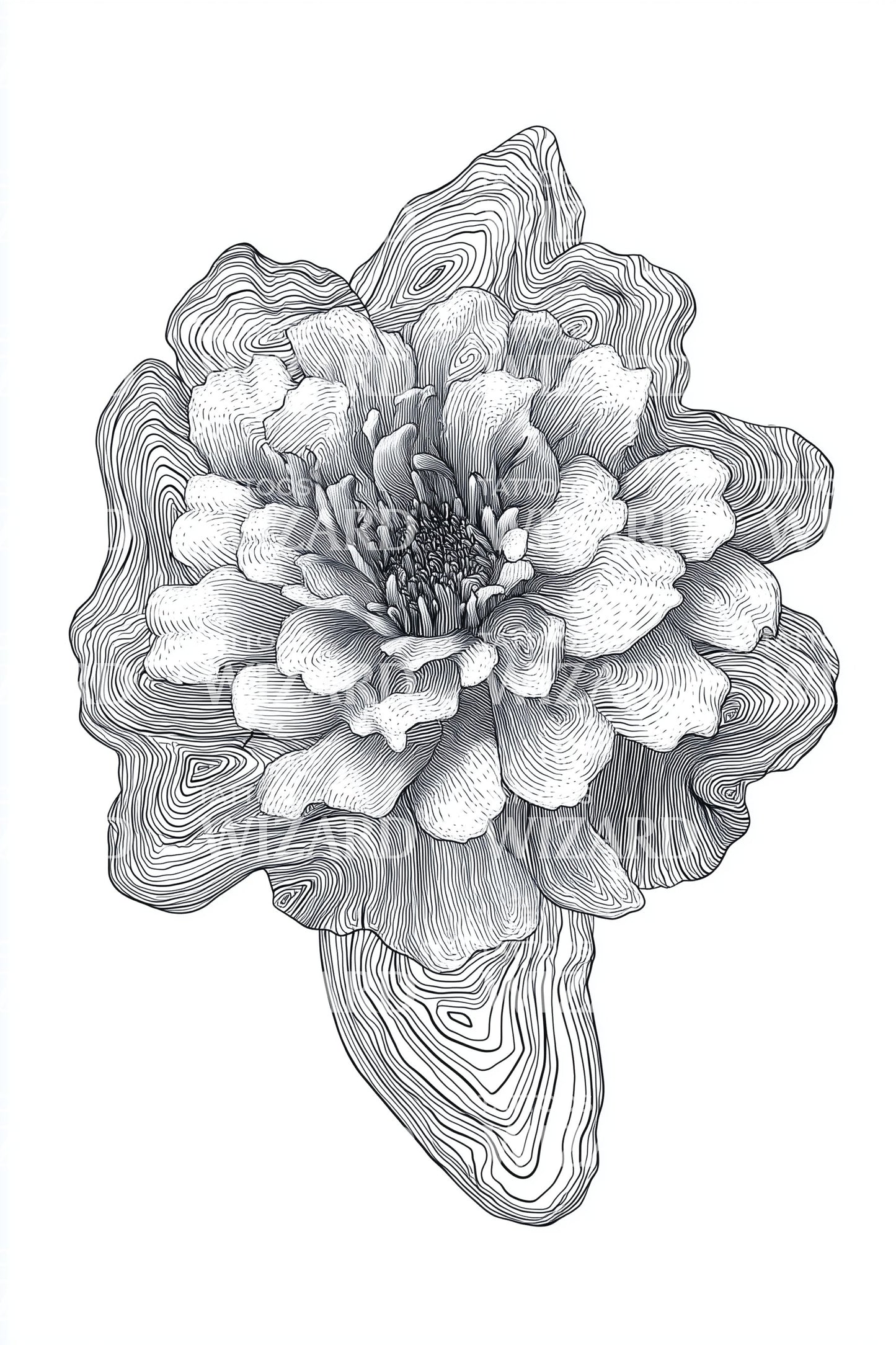 Getextureerde Bloem Studie Tattoo Idee