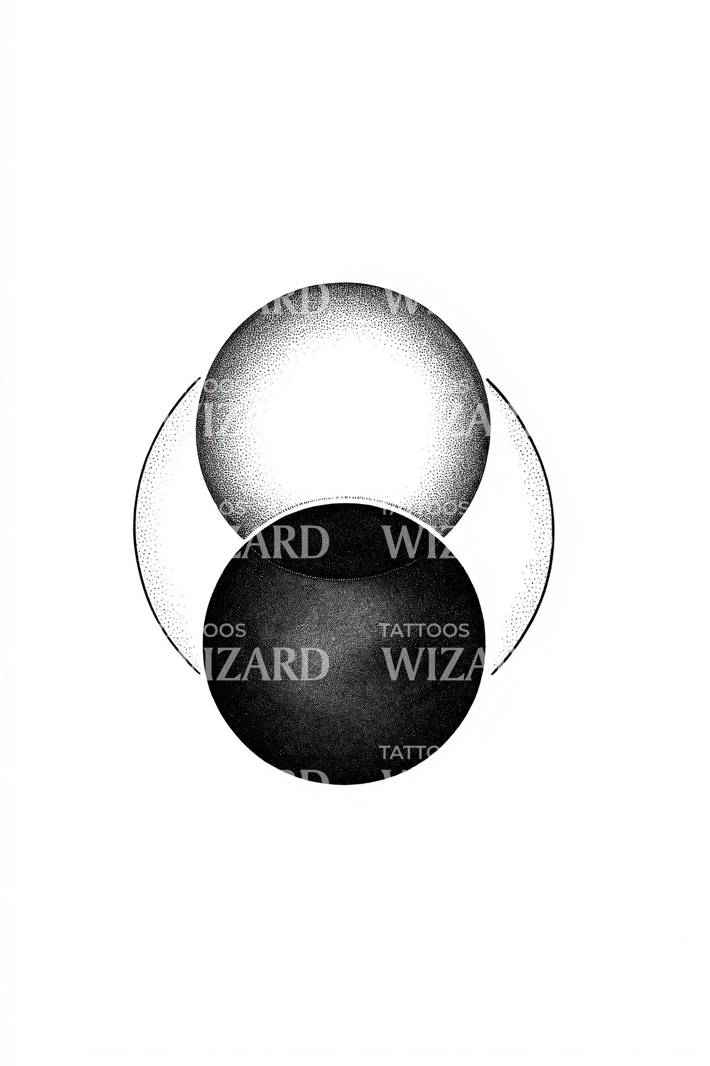 Textured Orb Overlap Tattoo Design