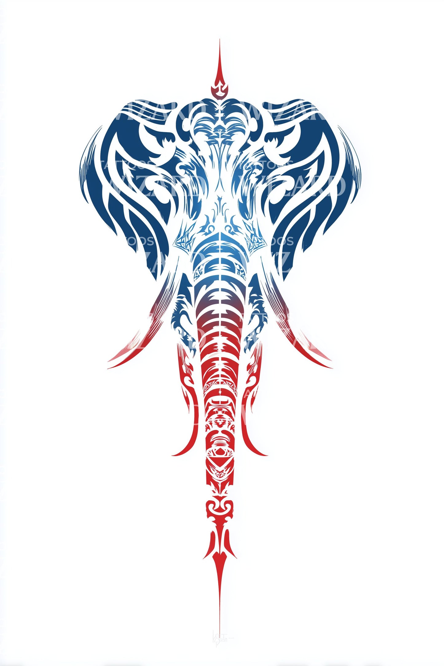 Design de Tatuagem Tribal de Elefante da Tailândia