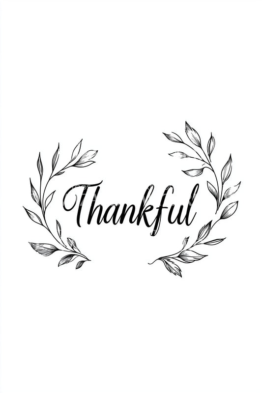 Thankful Laurel Wreath Tattoo Design