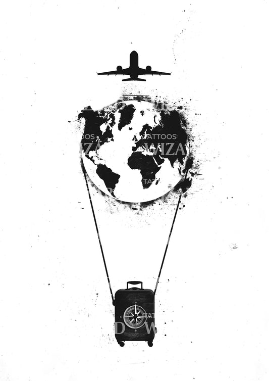 The World is My Home Wanderlust Tattoo Design