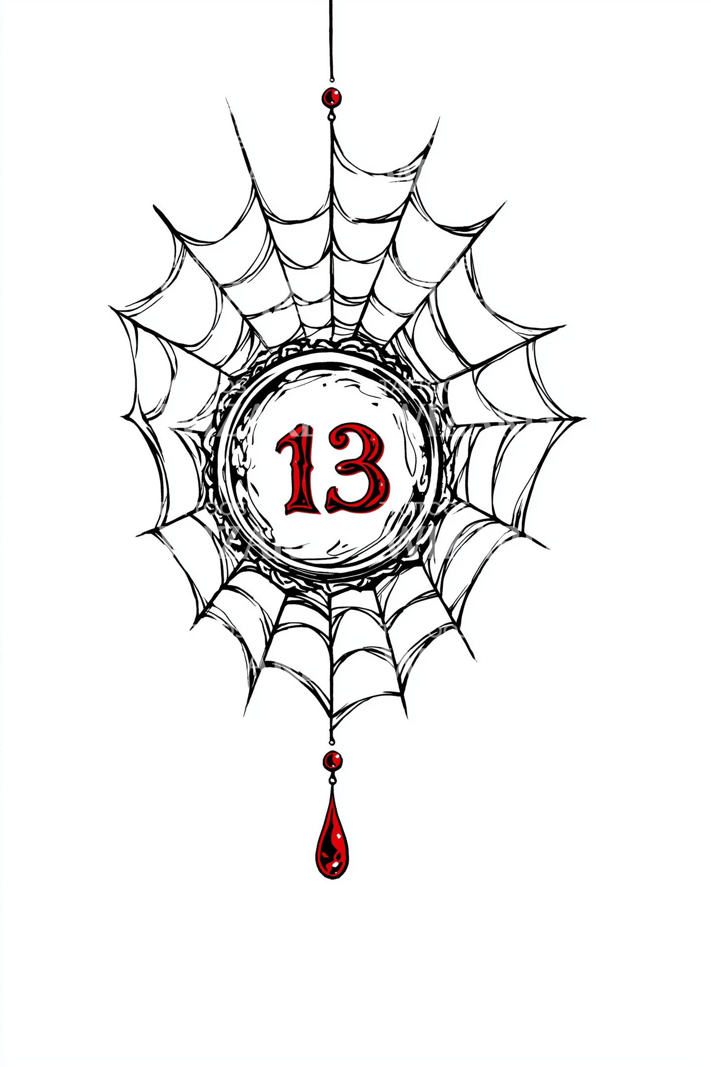 Dertien Web Bloed Tatoeage Ontwerp