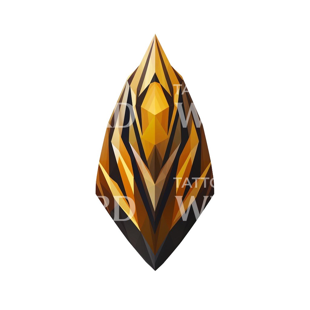 Tiger Eye Gemstone Tattoo Design