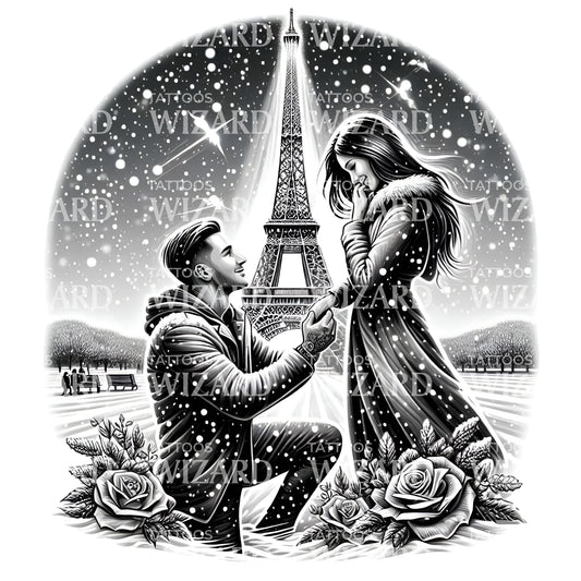 Snowy Night Of Love Tattoo Design