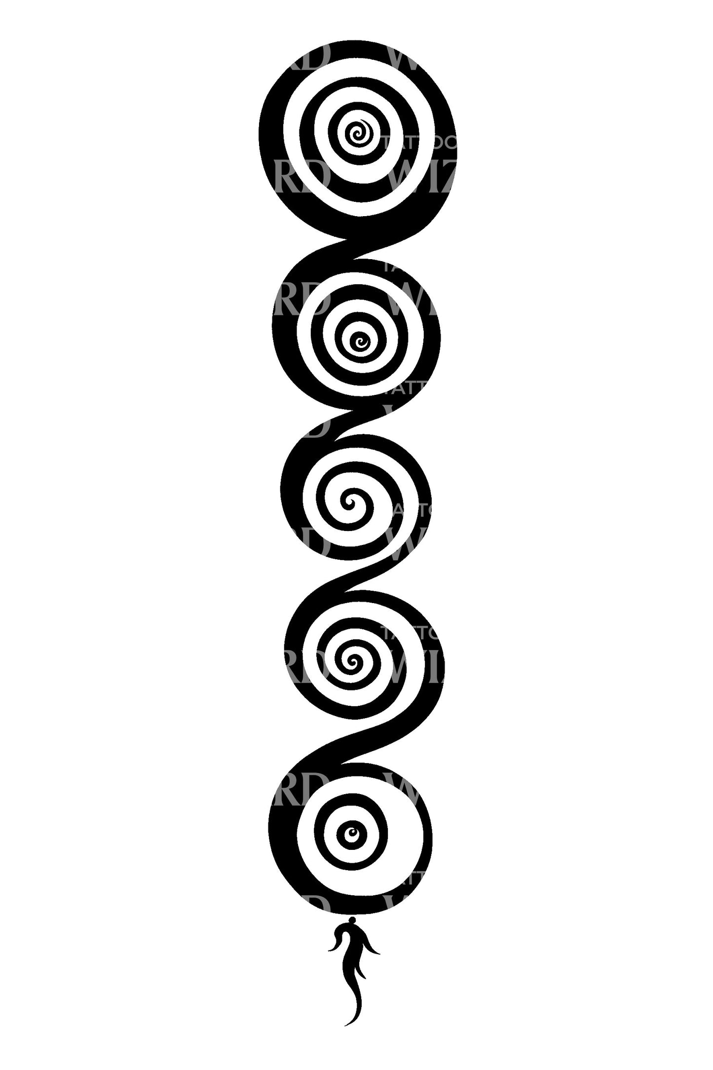 Design de Tatuagem Totem Círculos em Espiral