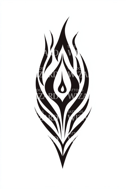 Totemic Flame Drop Tattoo Illustration