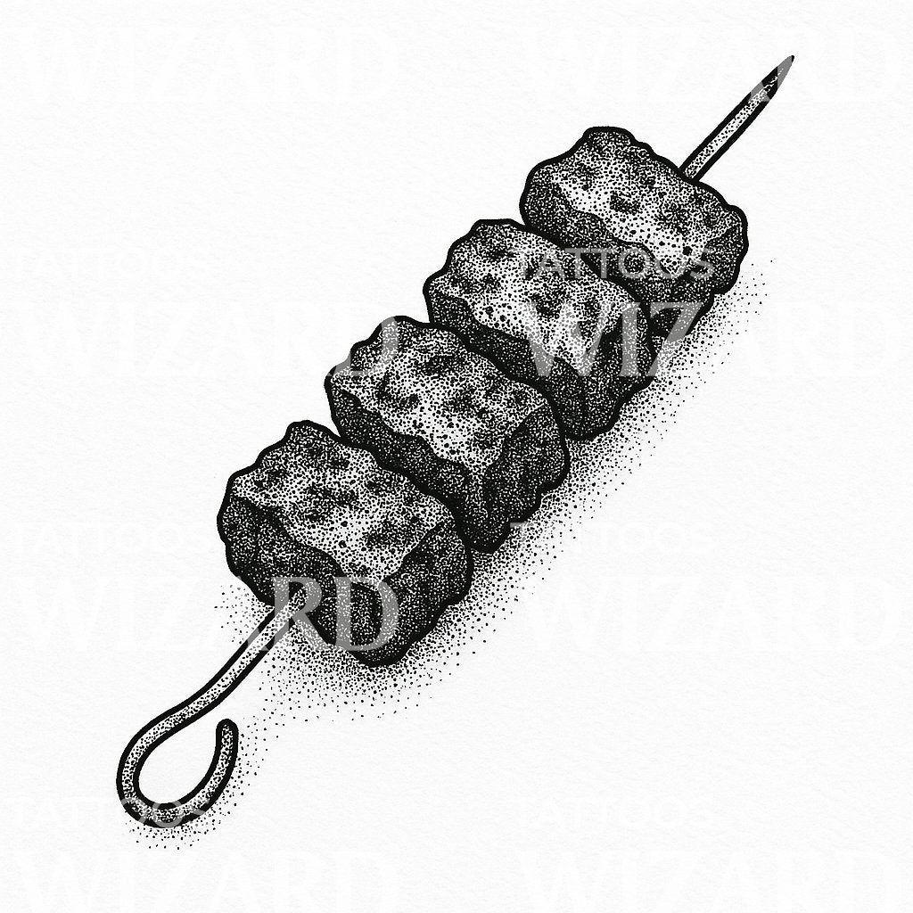 传统土耳其烤肉串点画纹身设计