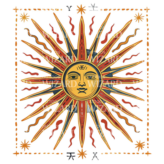 Traditional Warm Sun Tattoo Idea