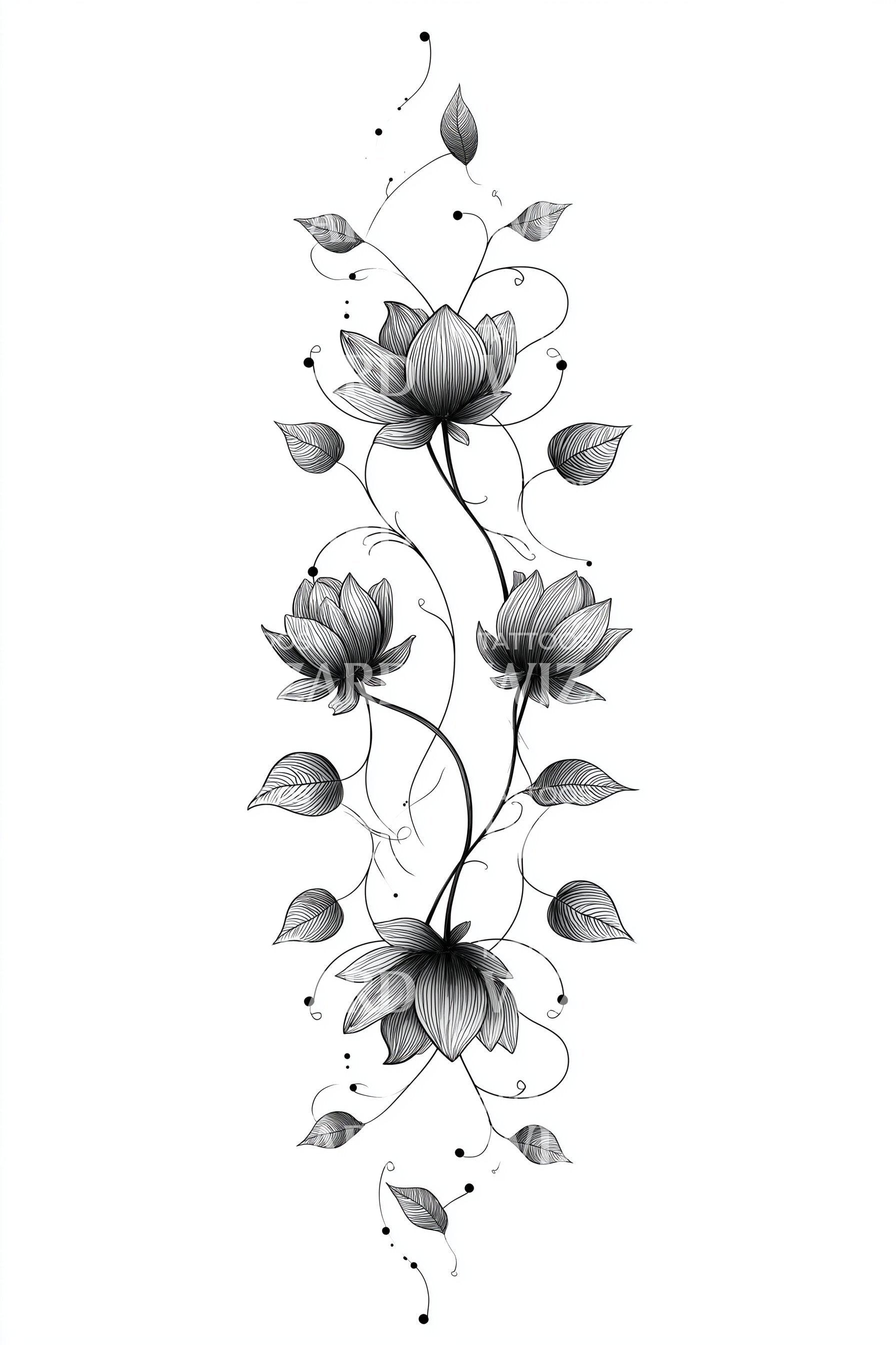 Delicate Vine Tattoos That Flow Like Love