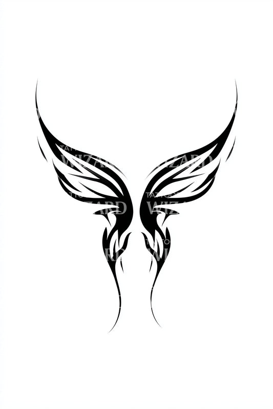 Tribal Angel Wings Tattoo Design