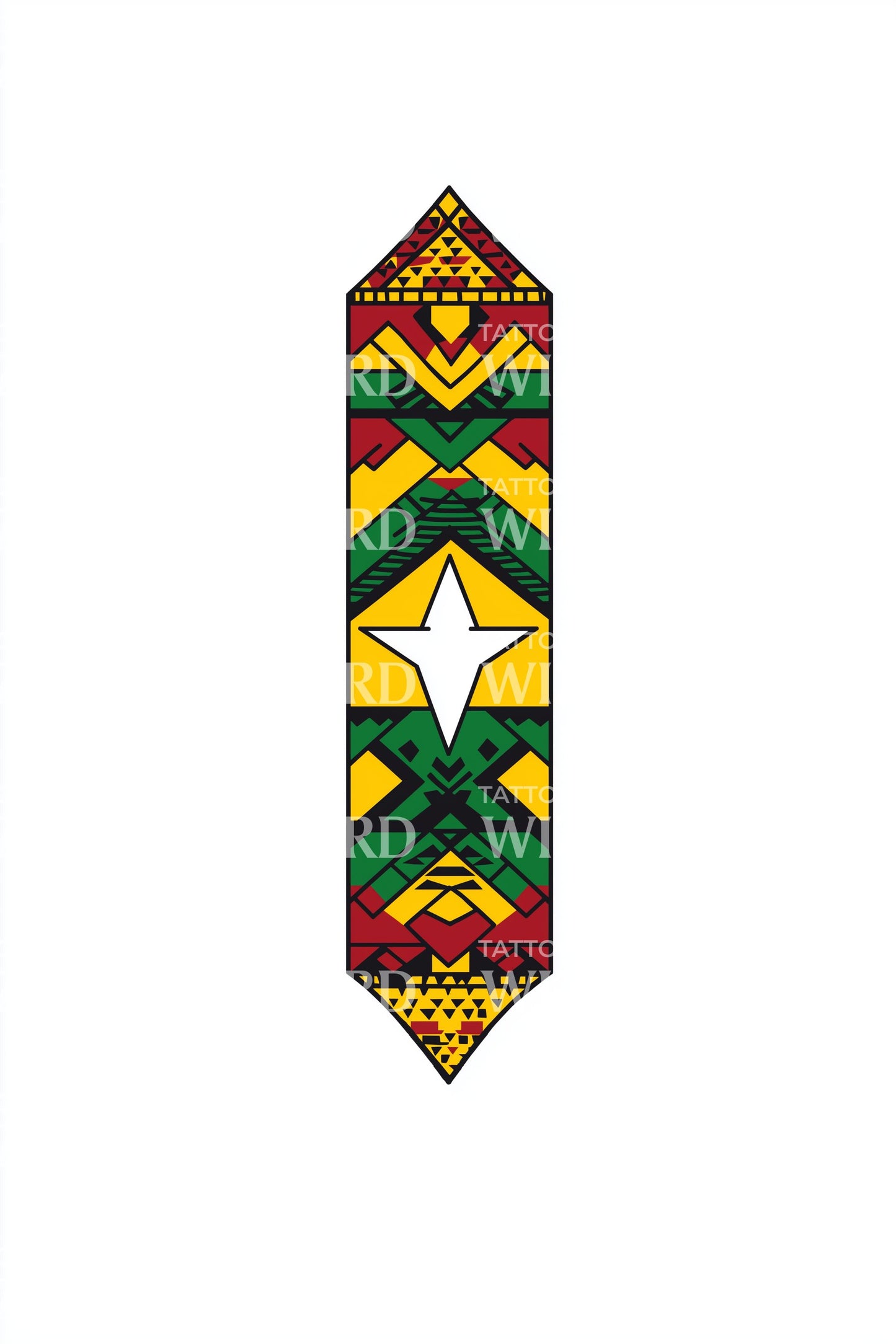 Desenho de Tatuagem de Estrela Chevron Tribal