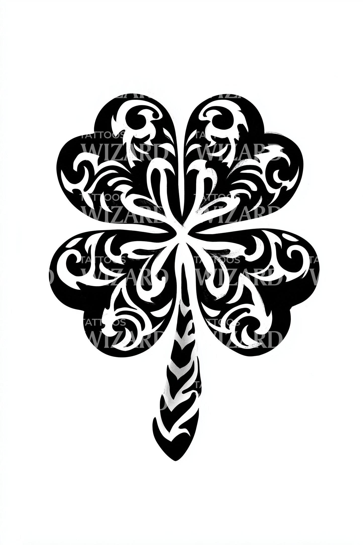 Tribal Klövervapen Tatuering Design