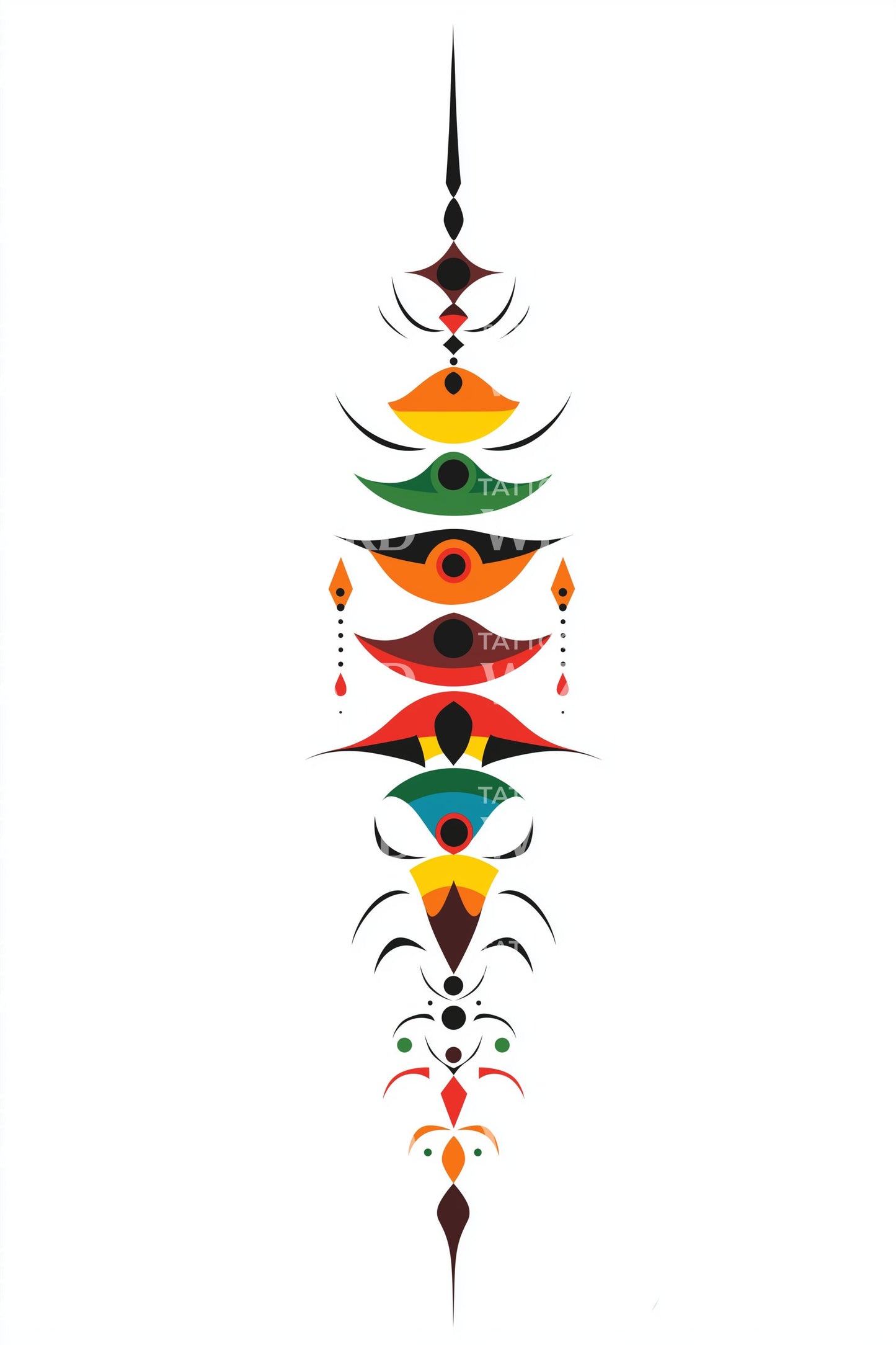 Tribale Diamant Ruggengraat Tattoo Ontwerp
