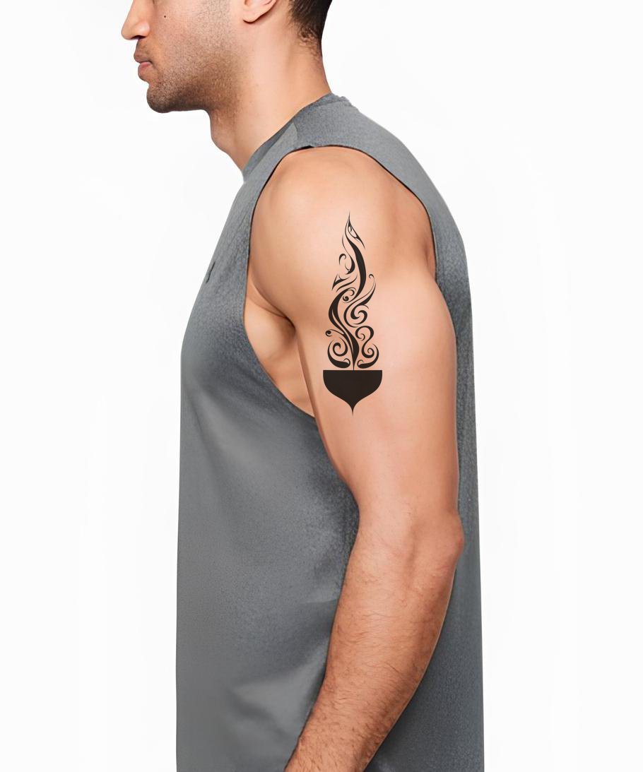 Hellig Stamme Flamme Tatoveringsdesign