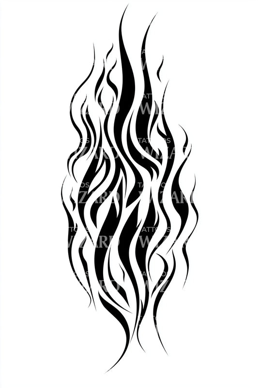 Tribal Flame Pattern Tattoo Design