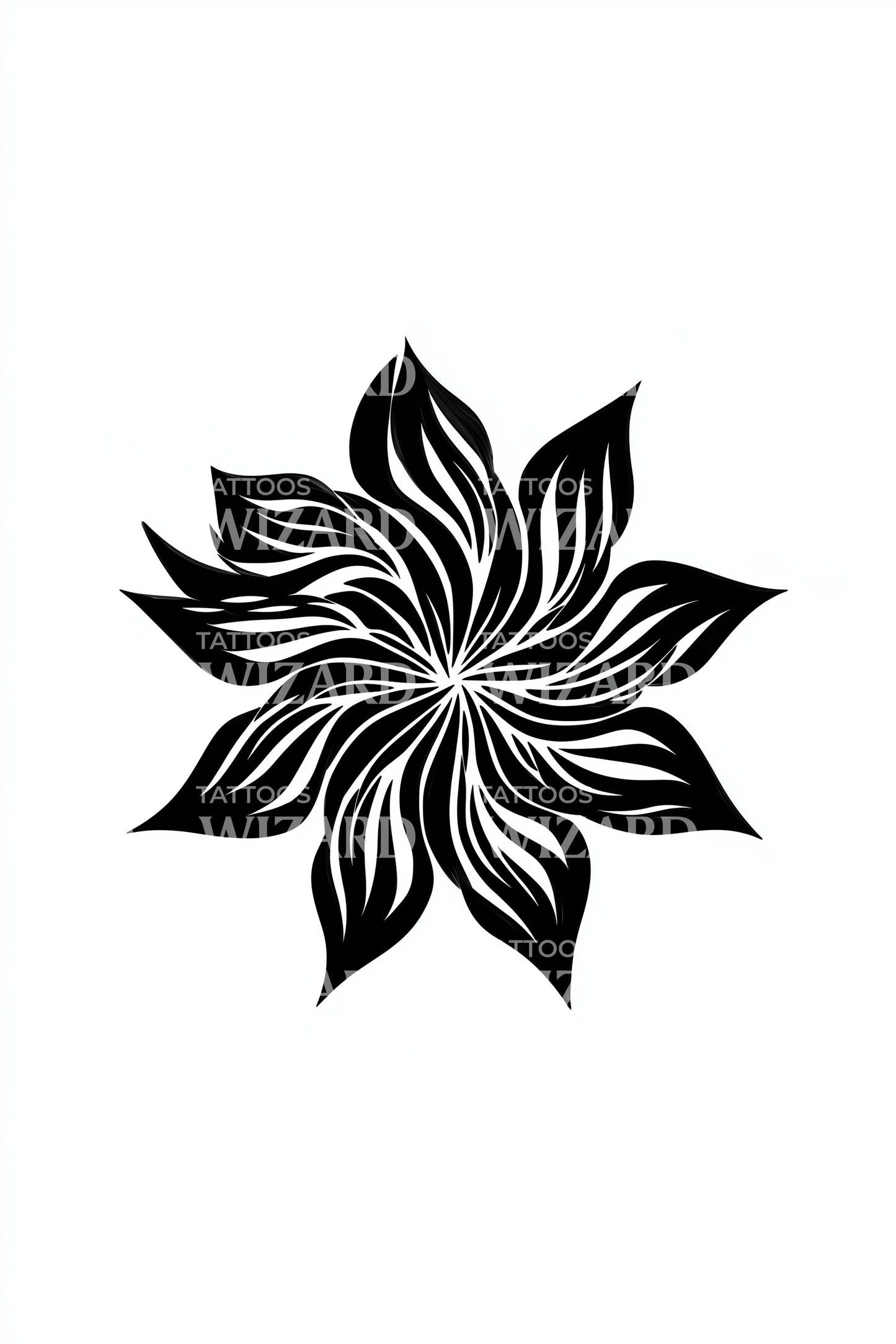 Desenho de Tatuagem Vórtice de Flor Tribal