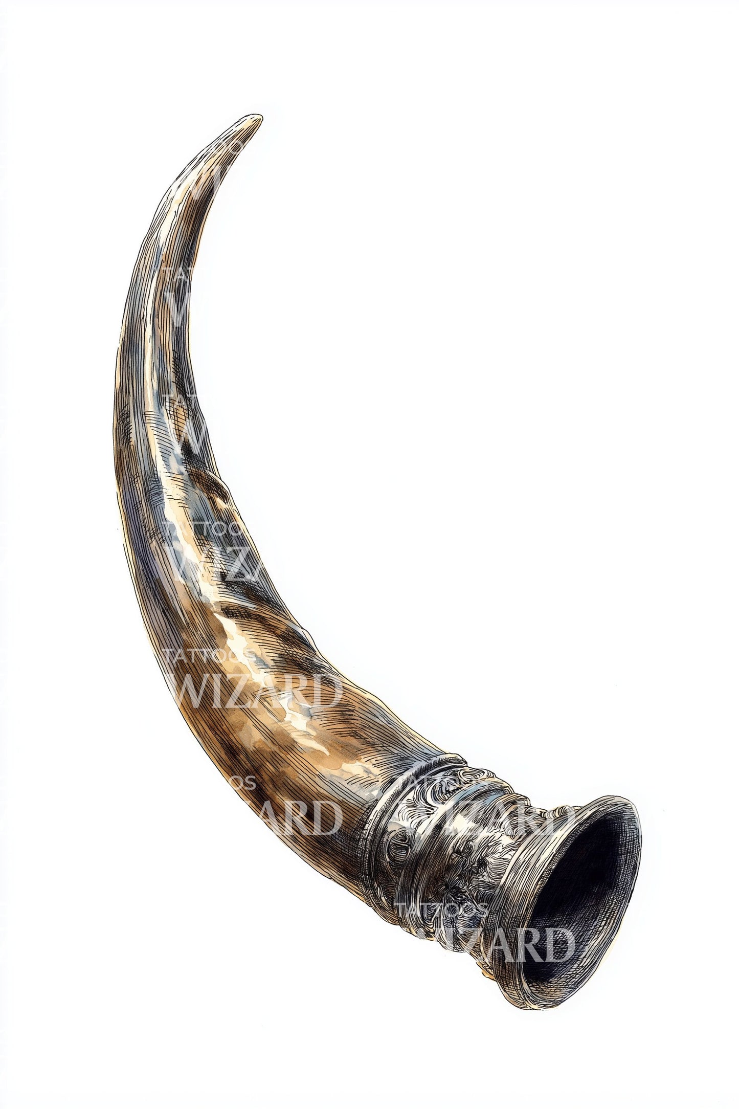 Stam Horn Trofé Tatuering Design