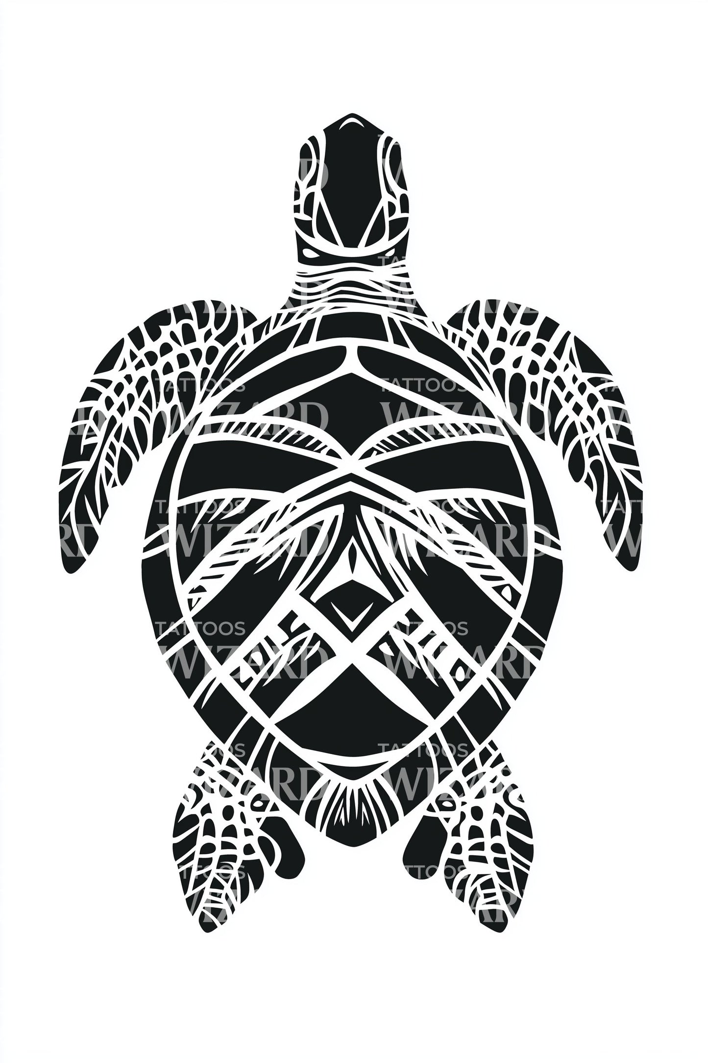 Tribal Sea Turtle Tattoo Design