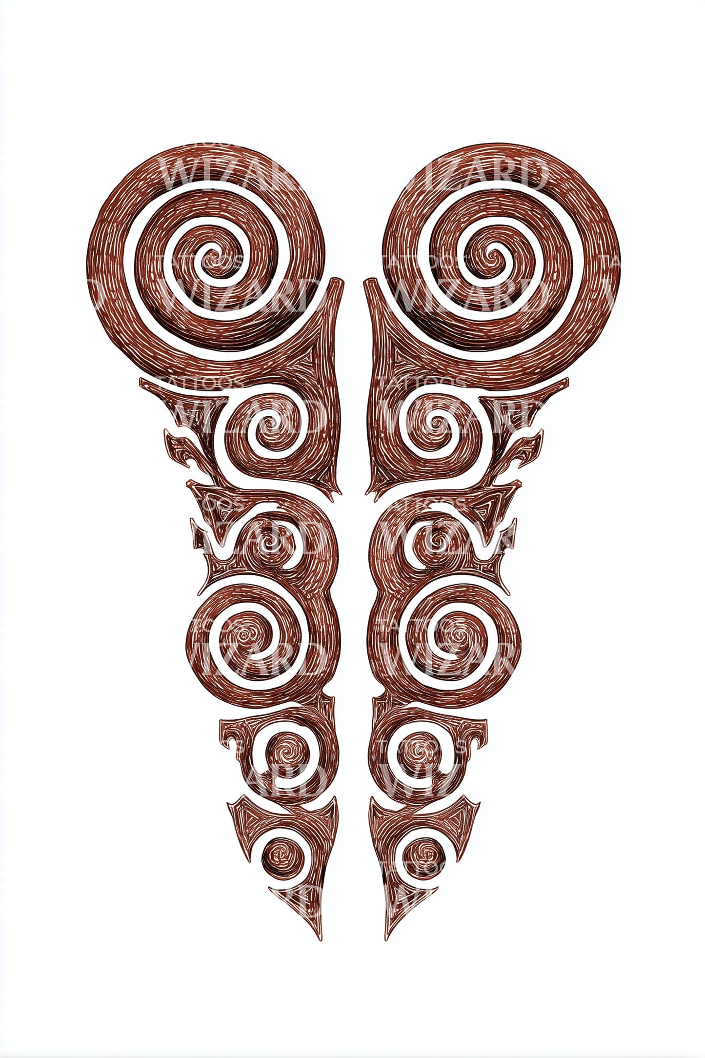 Tribal Spiral Hjärt Tatuering Design