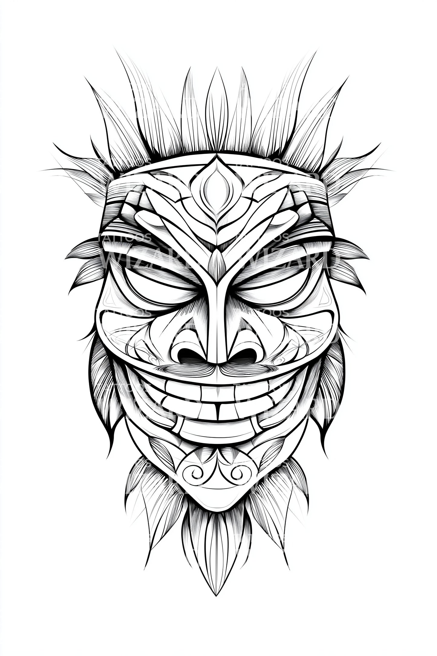 Tribal Tiki linie tetování design