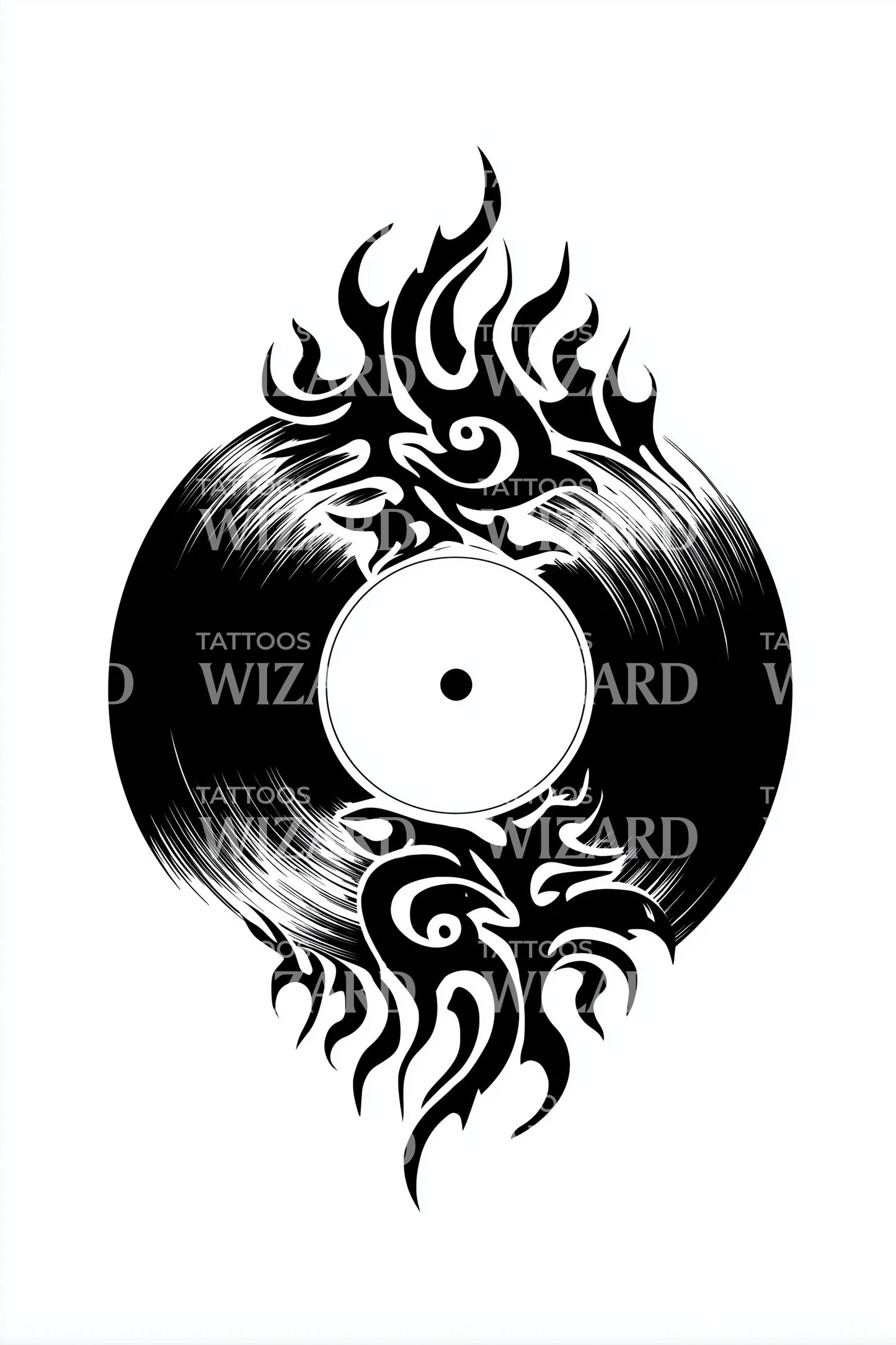Tribal Vinyl Sun Swirl Tattoo Design