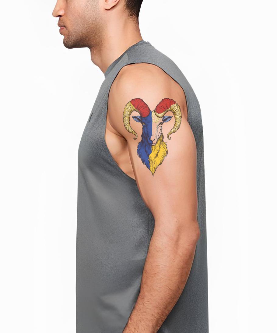 Romania trikolor værhane tatoveringsdesign