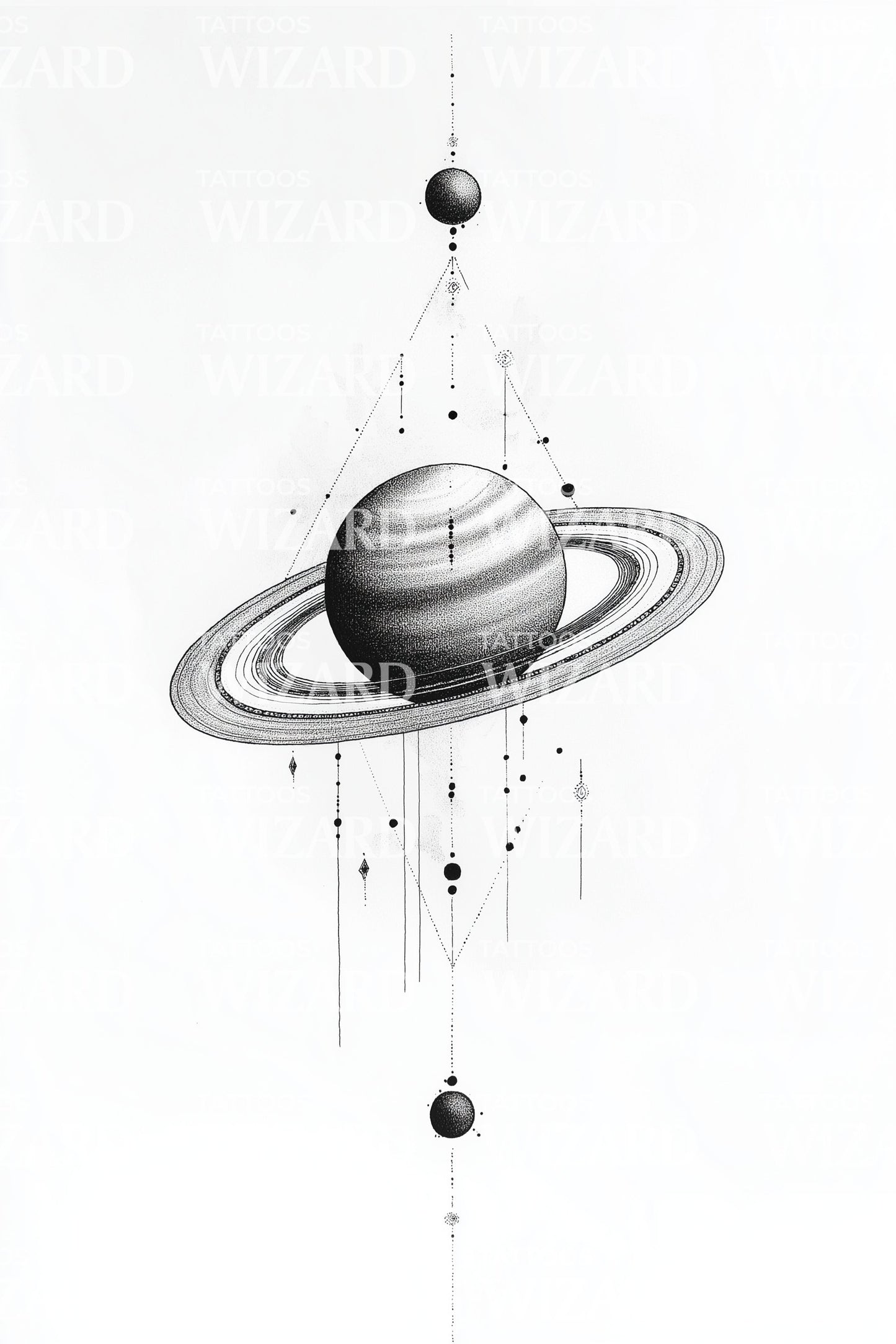 Triple Saturn Sequence Tattoo Design