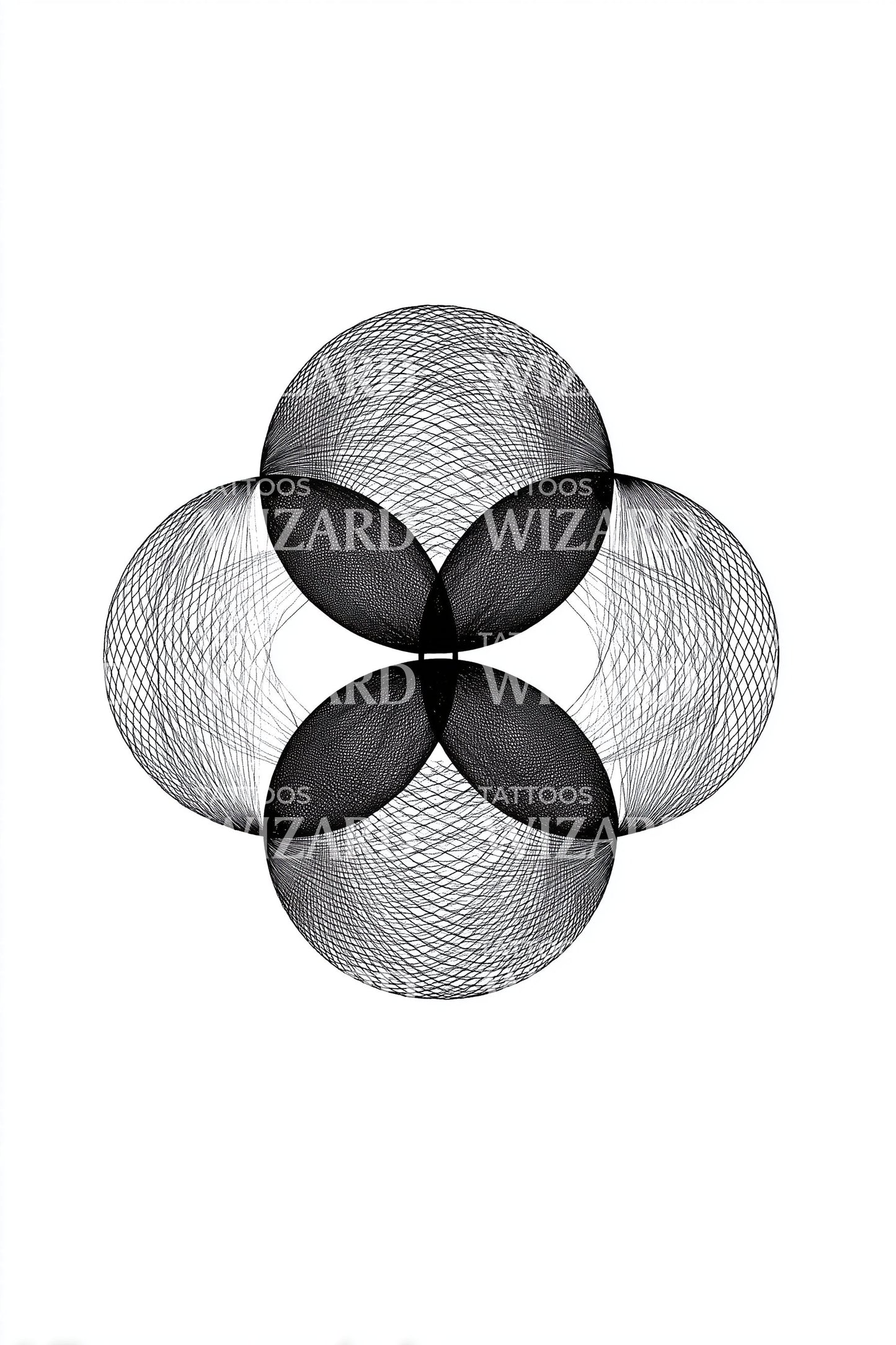 Desenho de Tatuagem com Três Pétalas Vesica