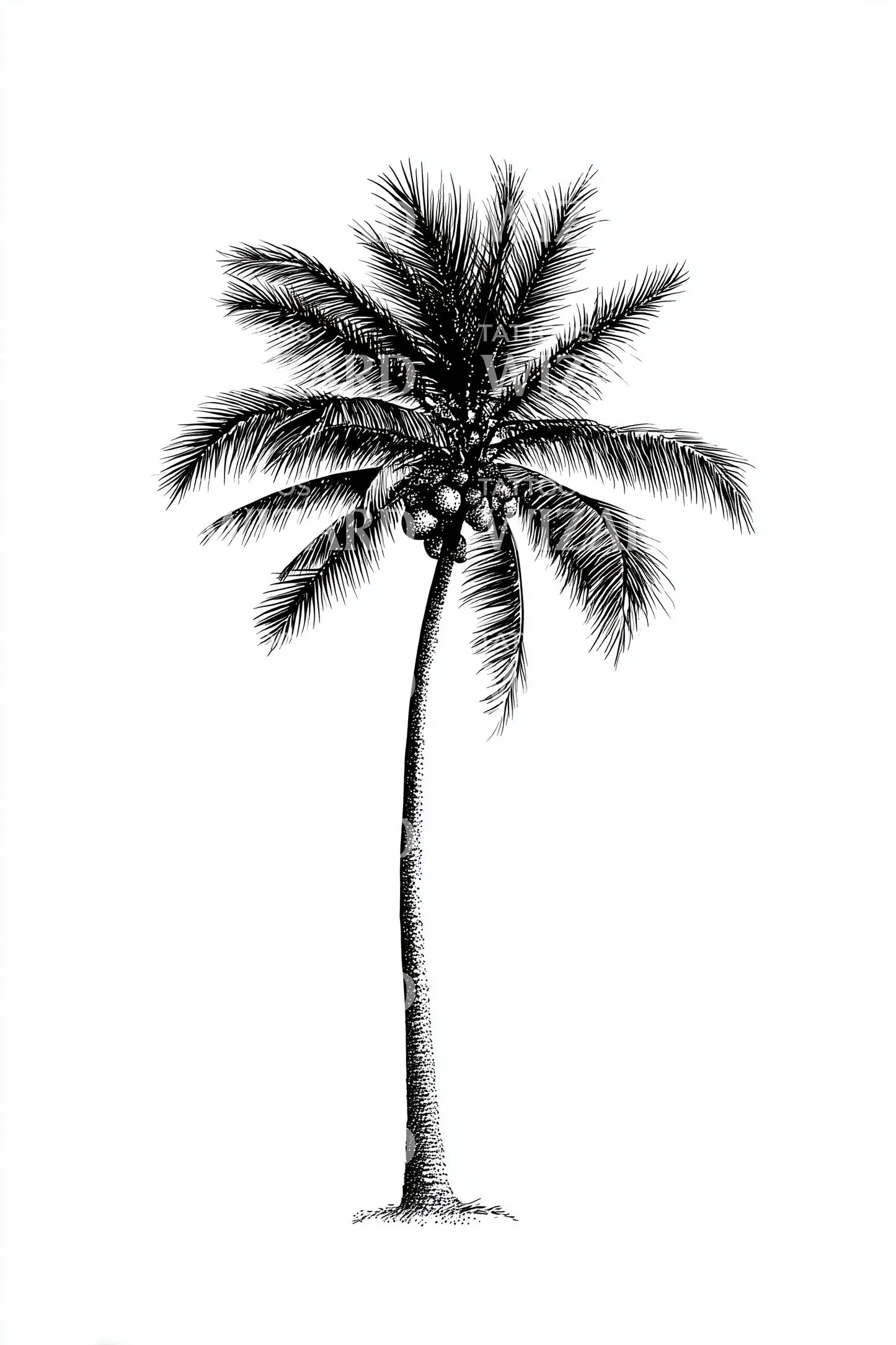 Tropische Palmen-Silhouette Tattoo-Design