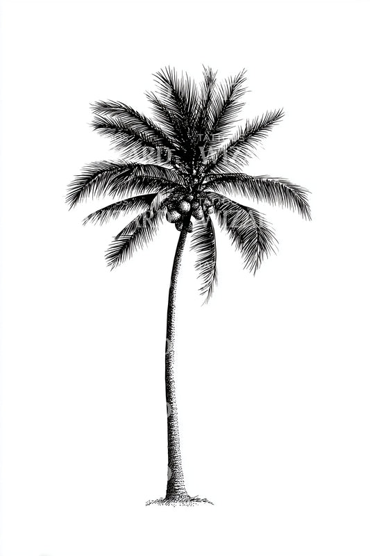 Tropical Palm Silhouette Tattoo Design