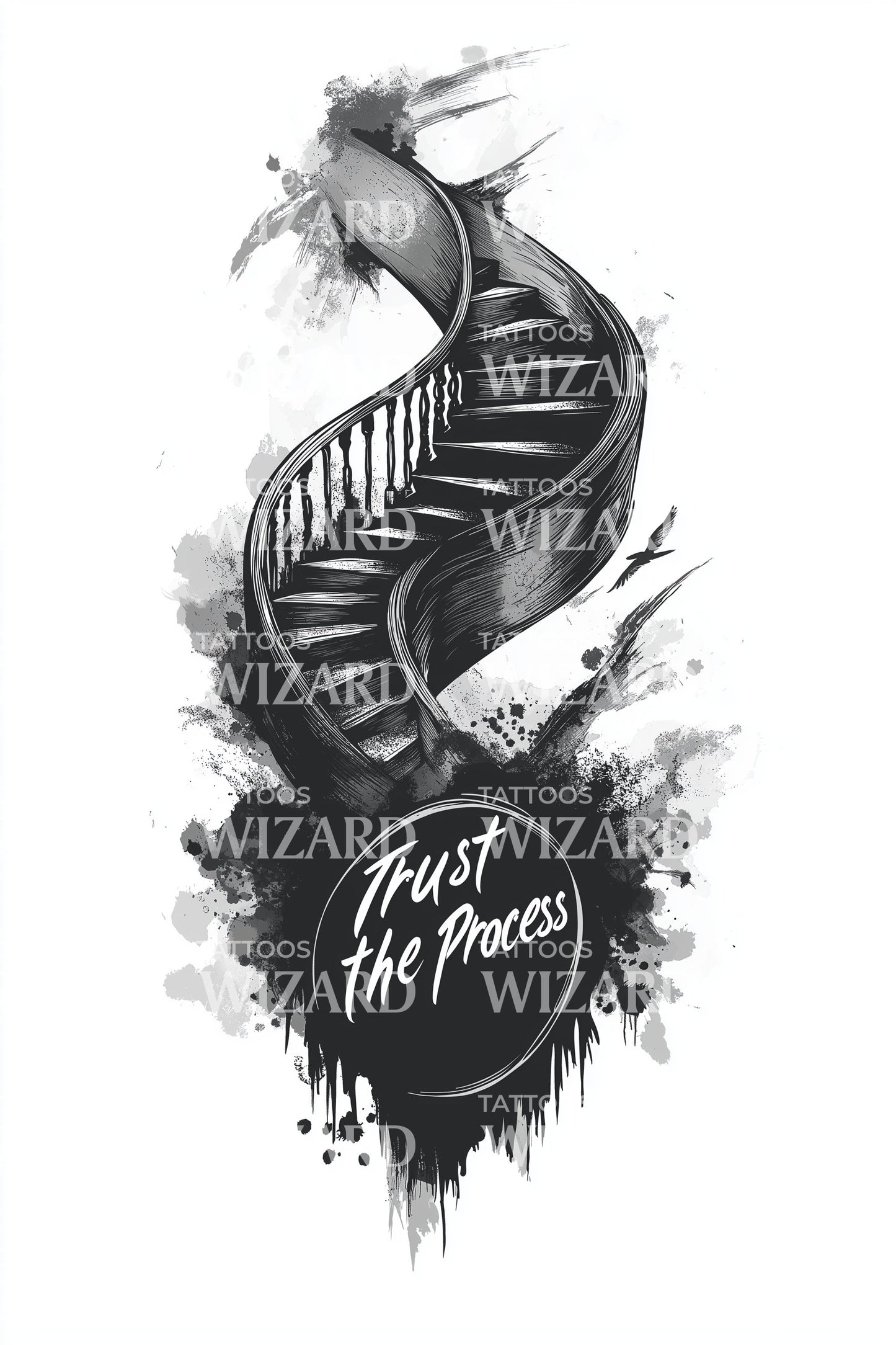 Trust Process Spiral Tattoo Design