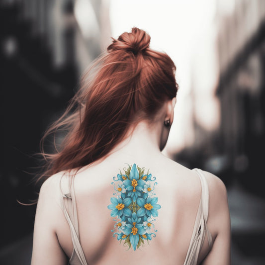 Design de tatouage mandala pétale turquoise