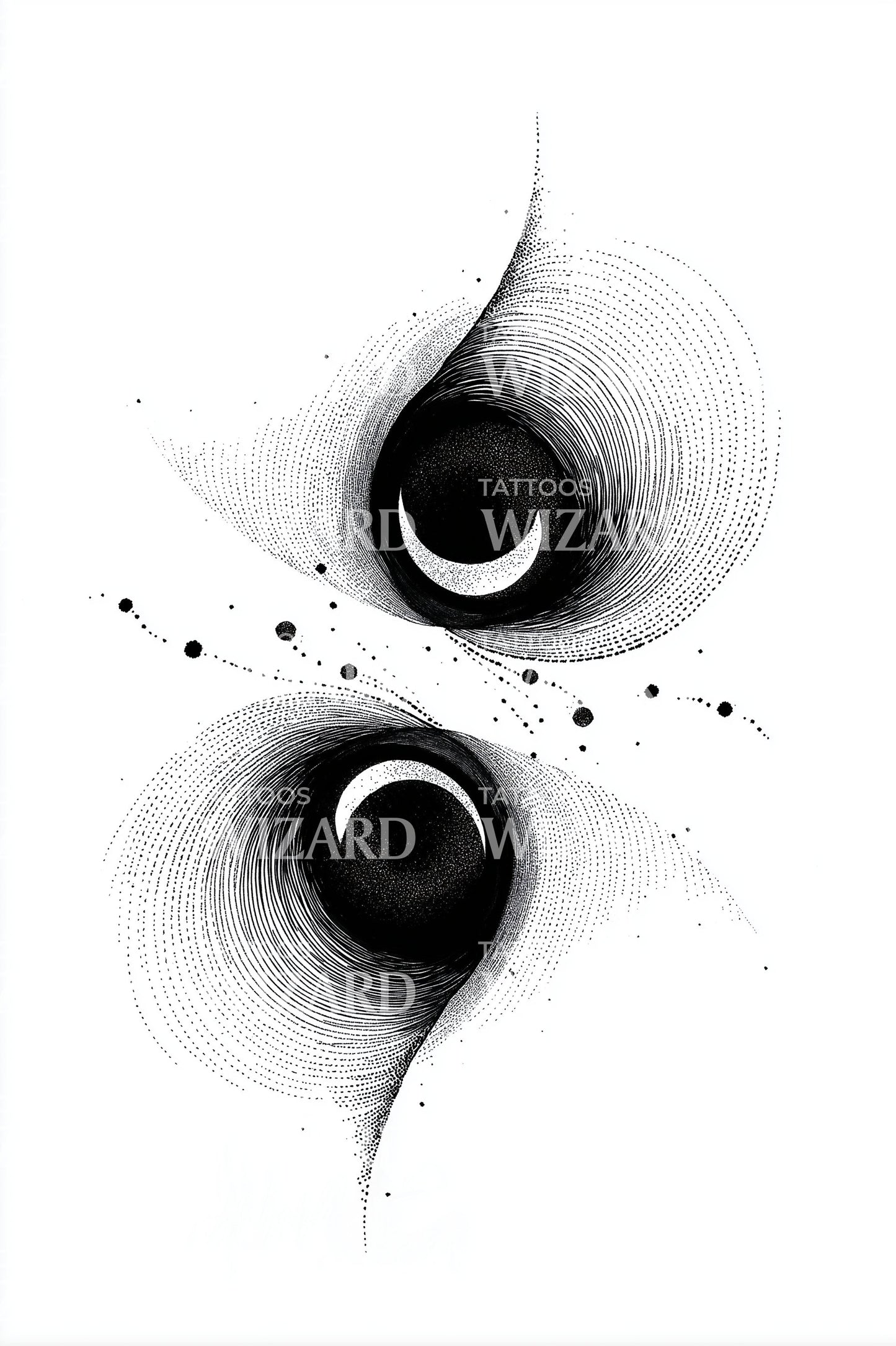 Twin Orbit Swirl Tattoo Design